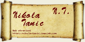 Nikola Tanić vizit kartica